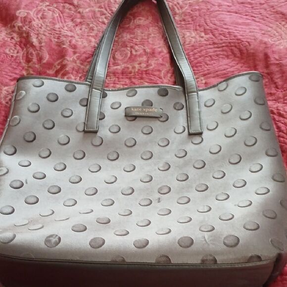 Kate Spade Gray Studded Tote Bag - Picture 1 of 4